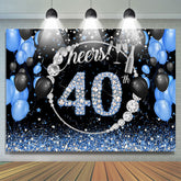 Schwarz Blau Funkeln Beifall Zu 40 Geburtstag Hintergrund